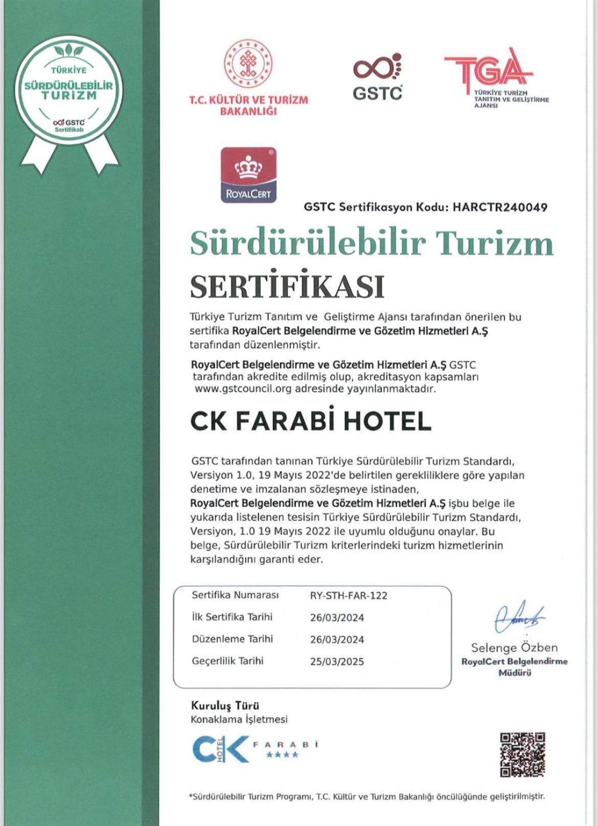 CK Farabi Hotel Ankara Esterno foto